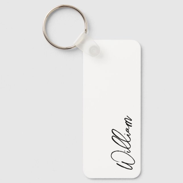 Modern Script Personalized Name Keychain (Front)