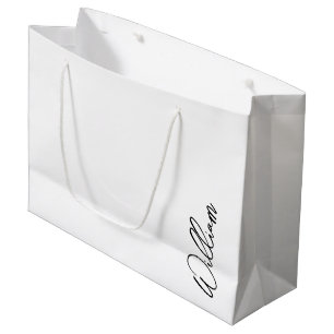 Modern Script Personalized Name Large Gift Bag