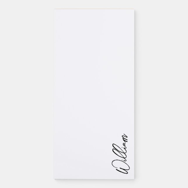 Modern Script Personalized Name Magnetic Notepad (Front)