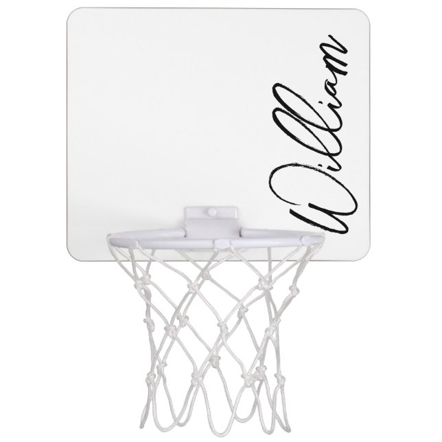 Modern Script Personalized Name Mini Basketball Hoop (Front)