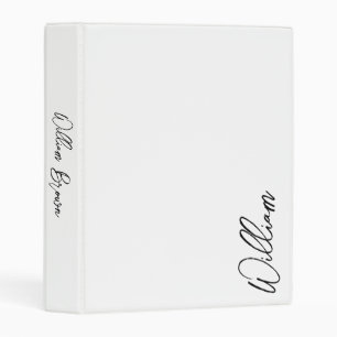 Modern Script Personalized Name Mini Binder