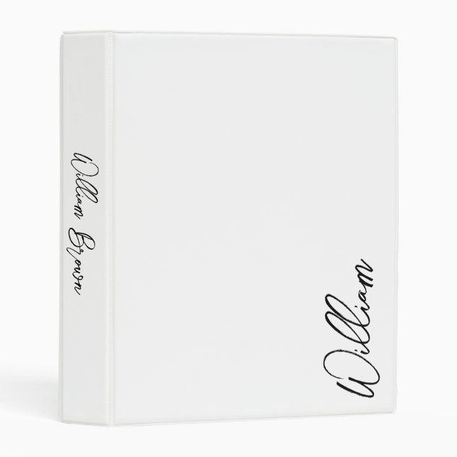 Modern Script Personalized Name Mini Binder (Front/Spine)
