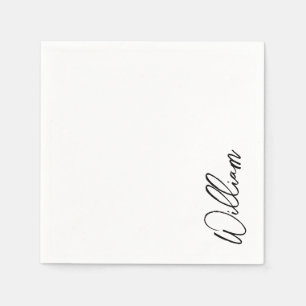 Modern Script Personalized Name Napkins
