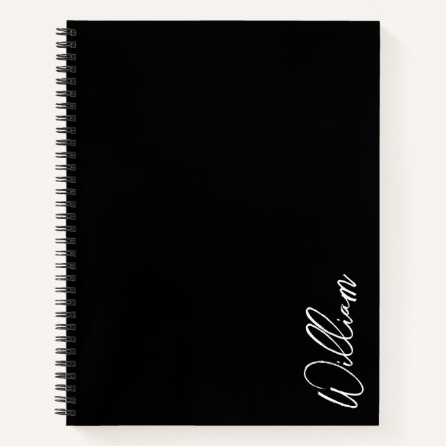 Modern Script Personalized Name Notebook (Front)