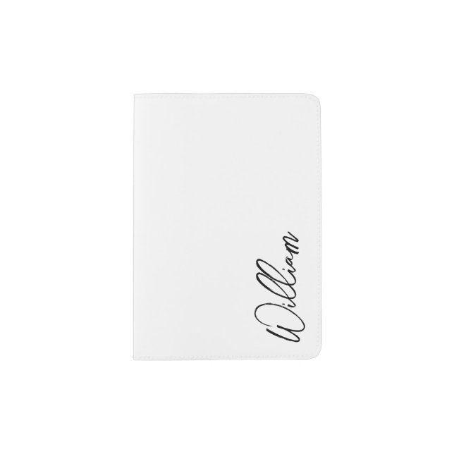 Modern Script Personalized Name Passport Holder (Front)