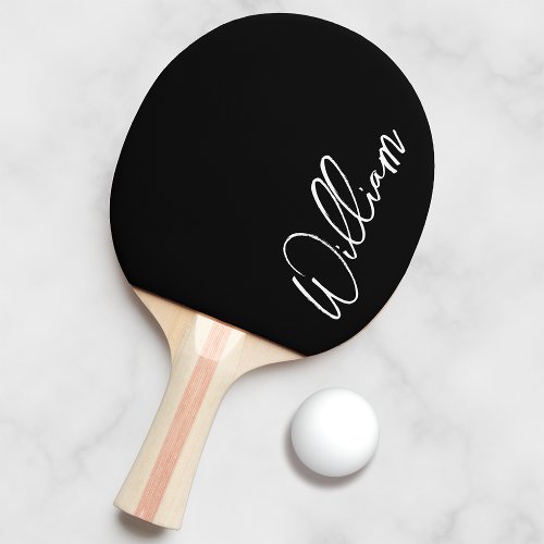 Modern Script Personalized Name Ping Pong Paddle