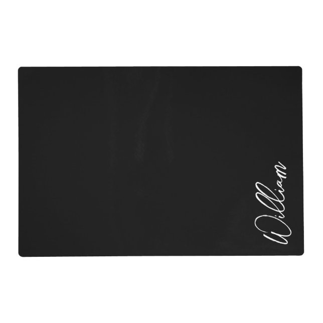 Modern Script Personalized Name Placemat (Front)
