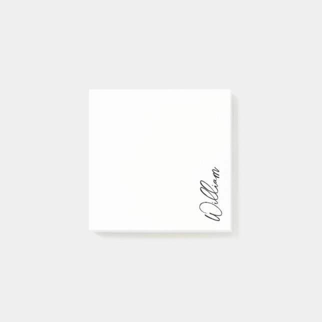 Modern Script Personalized Name Post-it Notes (Front)