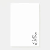 Simple Calligraphy Monogram Black and White Post-it Notes