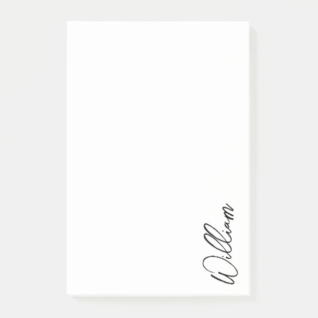 Modern Script Personalized Name Post-it Notes (Front)