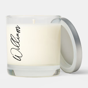 Modern Script Personalized Name Scented Candle