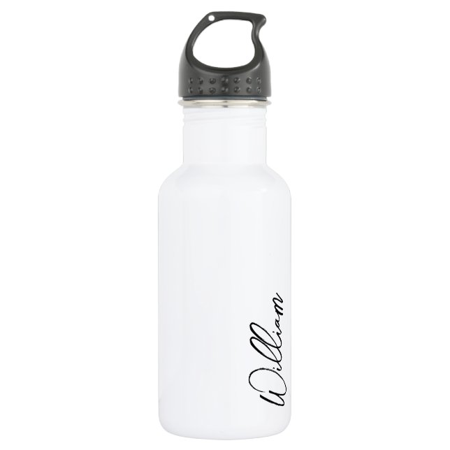 Modern Script Personalized Name Stainless Steel Water Bottle (Front)