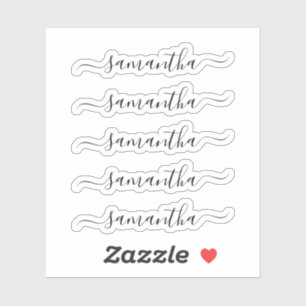 Modern Script Personalized Name Sticker