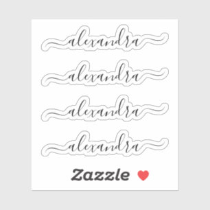 Modern Script Personalized Name Stickers