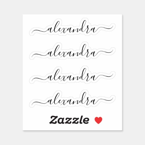 Modern Script Personalized Name Stickers