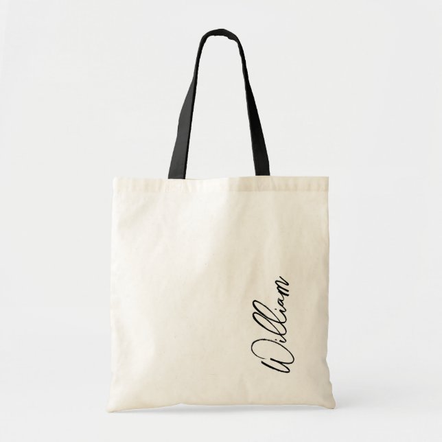 Modern Script Personalized Name Tote Bag (Front)