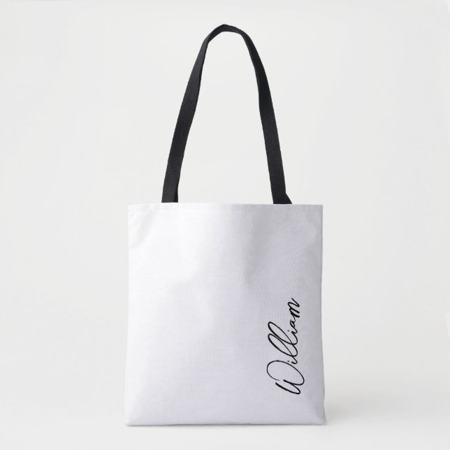 Modern Script Personalized Name Tote Bag (Front)