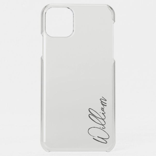 Modern Script Personalized Name Uncommon iPhone Case (Back)