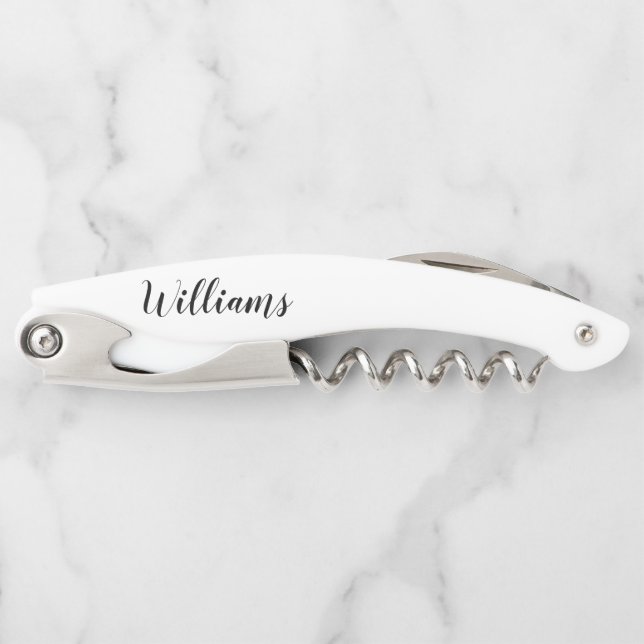 Modern Script Personalized Name Waiter's Corkscrew (Front)