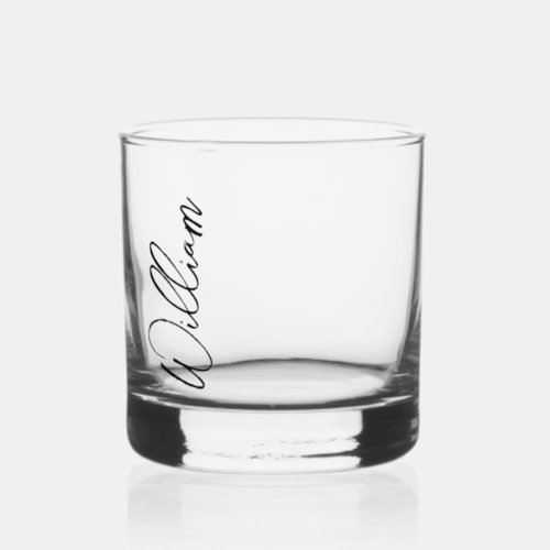 Modern Script Personalized Name Whiskey Glass