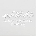 Modern Script Personalized Wedding Save the Date Embosser<br><div class="desc">Stylish custom wedding embosser design features "Save the Date" in modern calligraphy script with classic and elegant serif text that can be personalized with the bride and groom first names and their wedding date.</div>