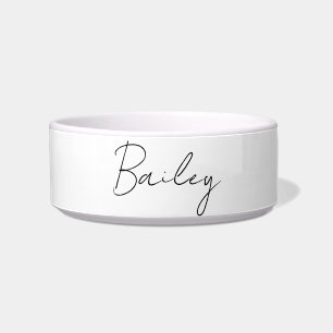 Modern script pet name custom bowl