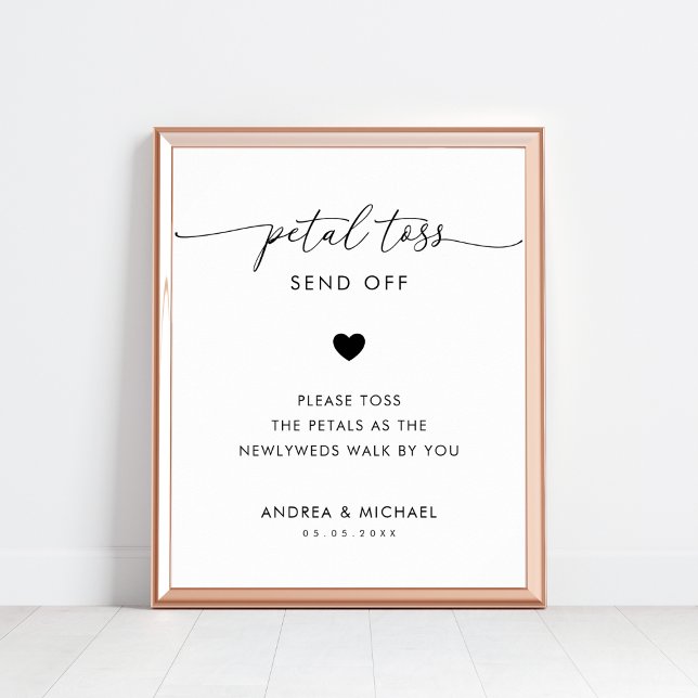 Modern Script Petal Toss Send Off Wedding Sign     (Creator Uploaded)