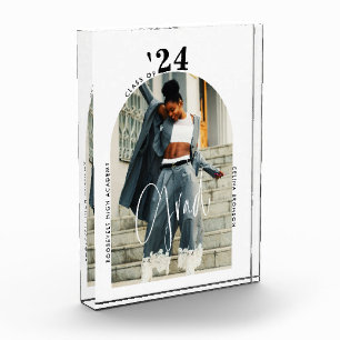 Modern Script Photo 2024 Minimalist Graduation Block