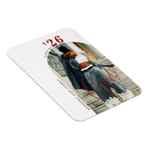 Modern Script Photo 2024 Minimalist Graduation Magnet