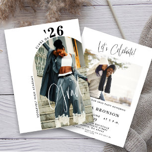 Modern Script Photo 2026 Minimalist Grad Party I Invitation