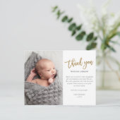 Modern Script Photo Baby Thank You Postcard | Zazzle