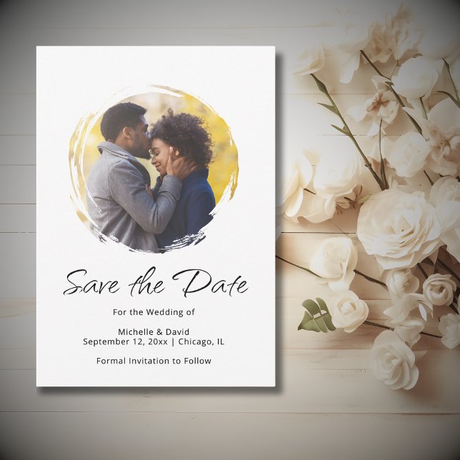 Modern Script Photo Boho Minimalist Wedding   Save The Date (Creator Uploaded)