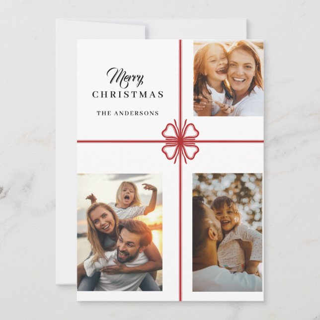 Modern Script Photo Christmas Holidays cards (Front)