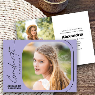 Modern Script Photo Class of 2025 Graduation Party Invitation