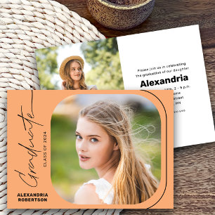 Modern Script Photo Class of 2026 Graduation Party Invitation
