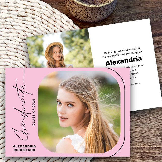 Modern Script Photo Class of 2026 Graduation Party Invitation (Creator Uploaded)