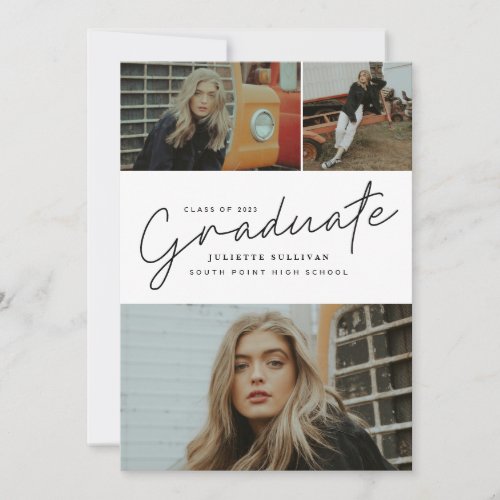 Modern Script Photo Collage Graduation