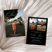 Modern Script Photo Collage Graduation Party Invitation