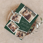 Modern Script Photo Collage Religious Christmas Holiday Card<br><div class="desc">Modern Script Photo Collage Religious Christmas Holiday Card with additional message from the family on the back. Click the personalize button to customize this design with your photos and text.</div>