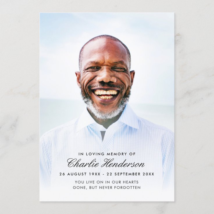 Modern Script Photo Funeral Program Zazzle