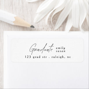 Modern Script Photo Graduate Return Address Label