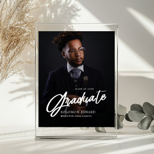 Modern Script Photo  Graduate Welcome sign