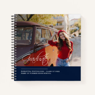 Modern Script Photo Graduation 2025 Guest Notebook
