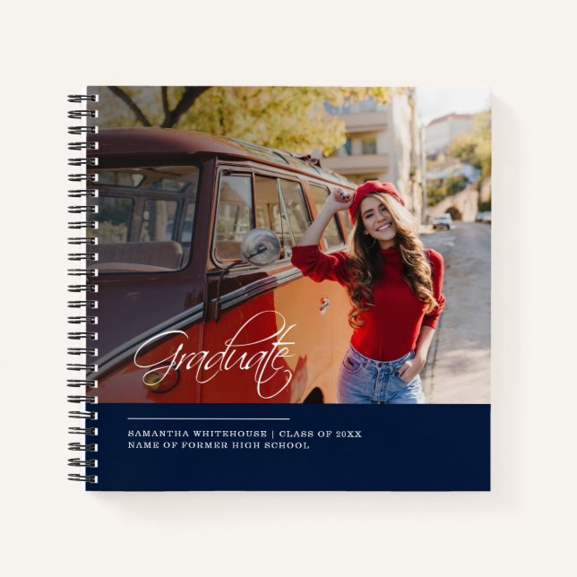 Modern Script Photo Graduation 2025 Guest Notebook (Front)