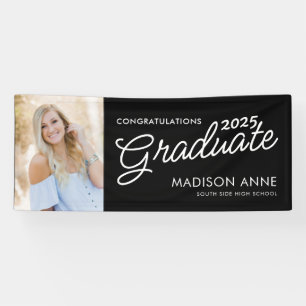 Modern Script Photo Graduation Banner