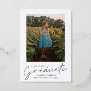 Modern Script Photo Graduation Invitation