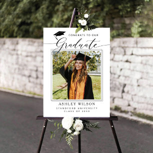 Modern Script Photo Graduation Party Foam Board