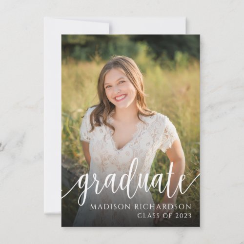 Modern Script Photo Graduation Party Invitation