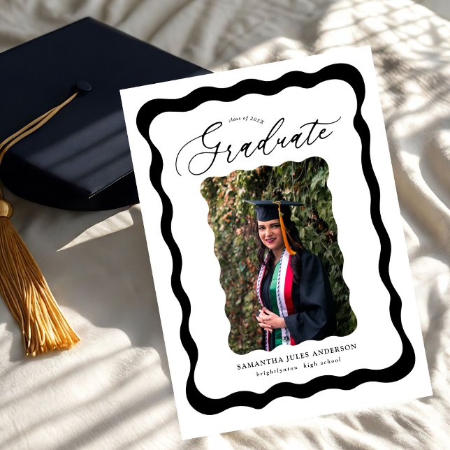 Modern Script Photo Graduation Party Invitation (Creator Uploaded)