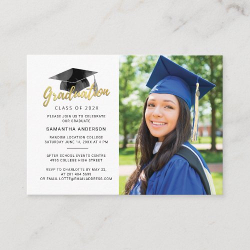Modern Script Photo Graduation Party Invitation